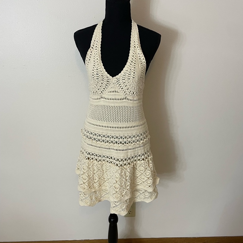 Cream crochet MODA international dress